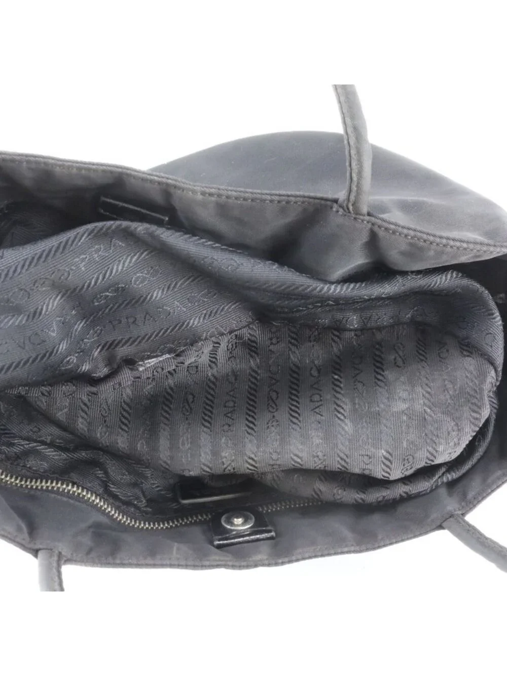 Prada Tessuto Nylon Triangle Logo Tote Shoulder